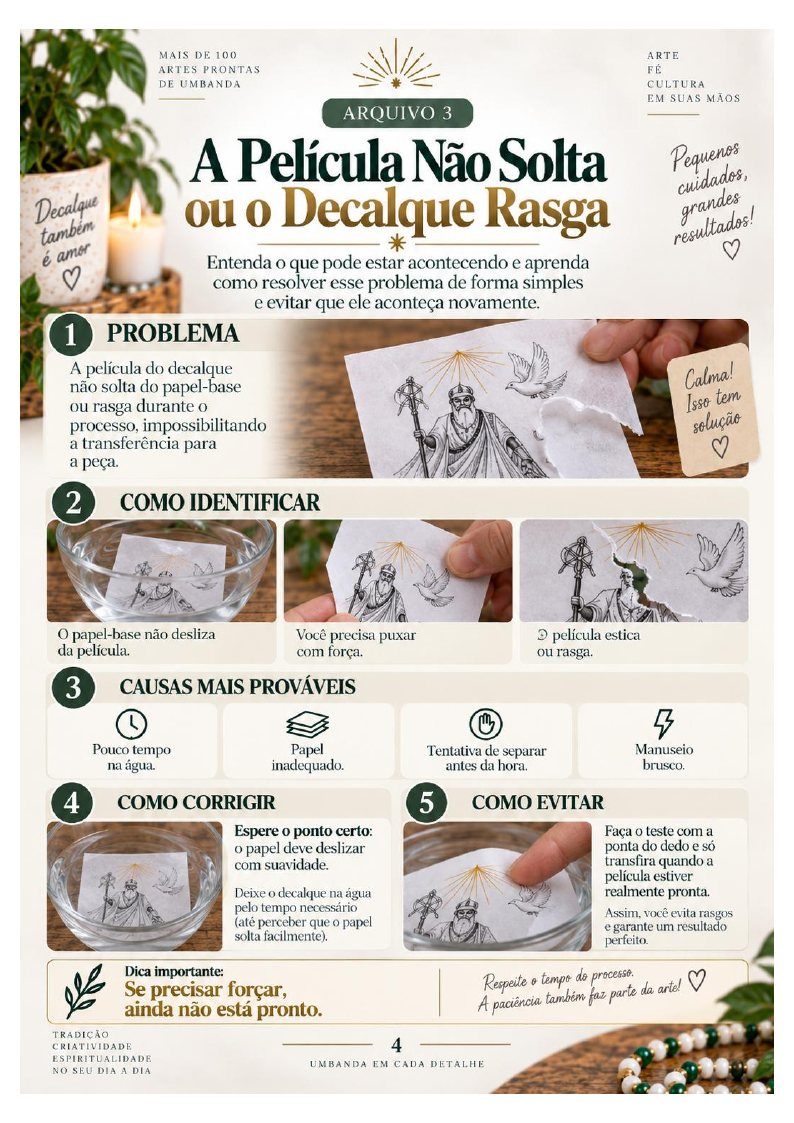 Página ilustrada dos guias de decalque em casa