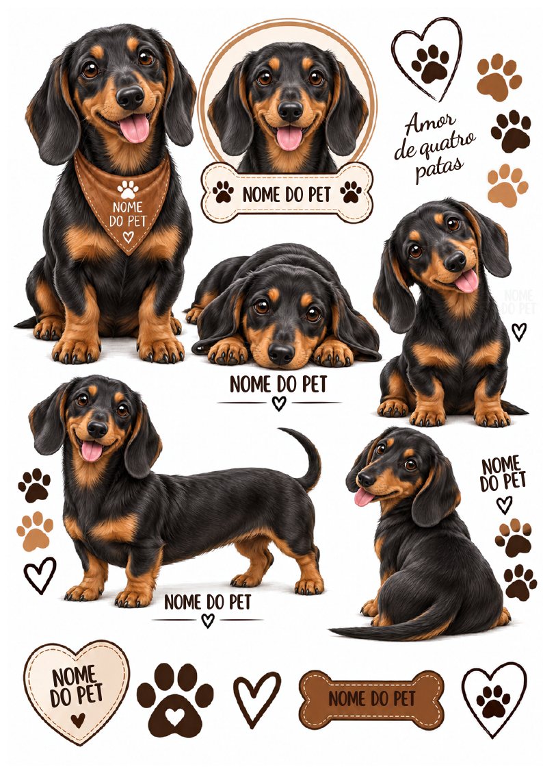 Arte editável de cachorro da coleção