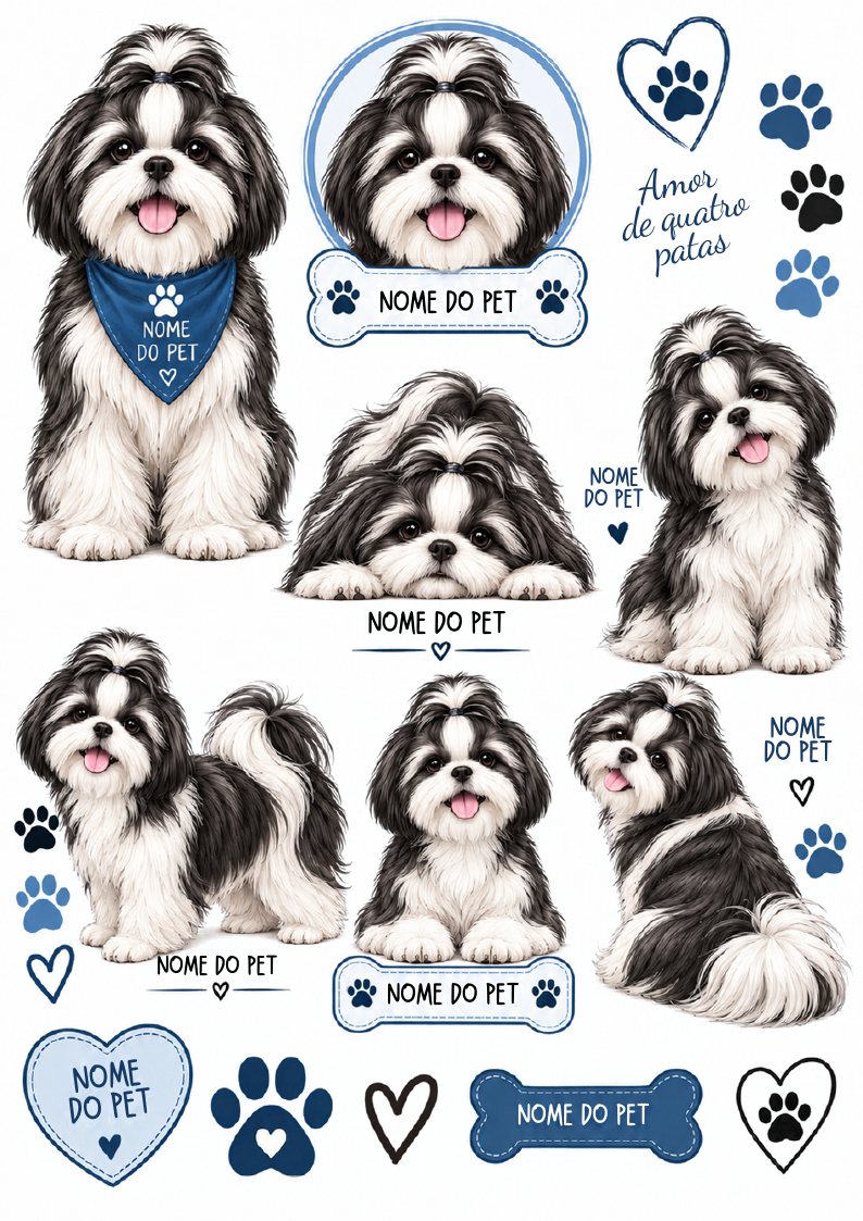 Arte editável de cachorro da coleção
