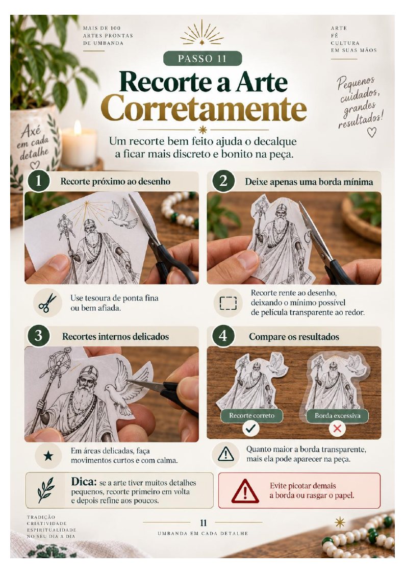 Página ilustrada dos guias de decalque em casa