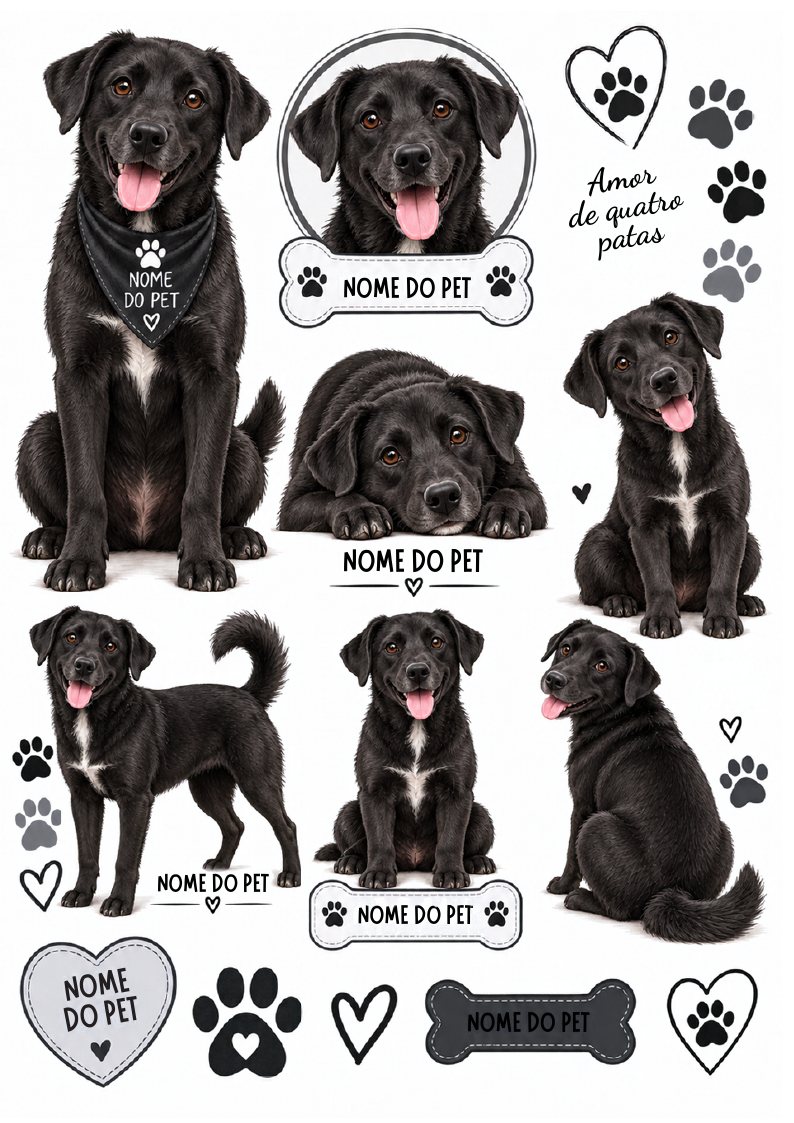 Arte editável de cachorro da coleção