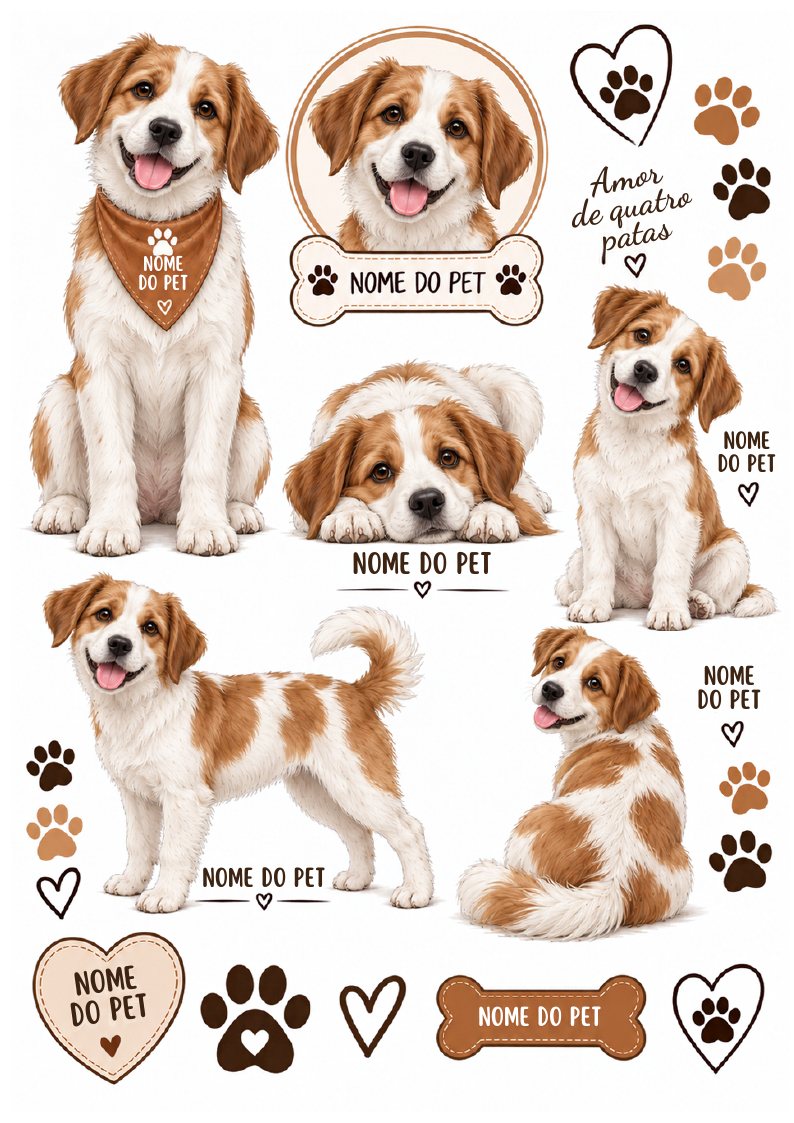 Arte editável de cachorro da coleção